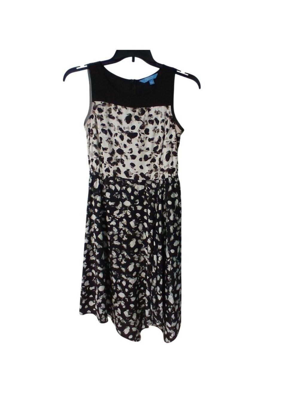 Simply Vera Vera Wang Sleeveless Black White Sheath Dress Hankerchief Hem #I-12